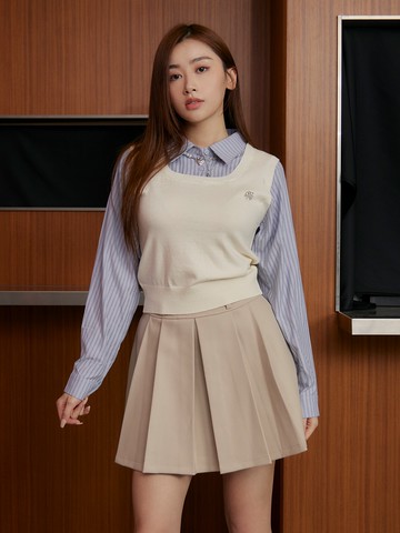 學院風層次拼接上衣