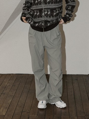B. NYLON FLEECE WARM PANTS - GREY