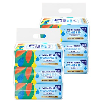 蓓比適 零添加純水濕巾 柔軟肌觸 手口顏適用 80抽*3  3包  2袋