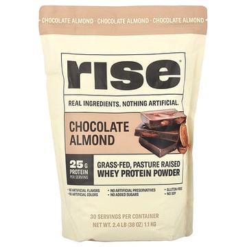 Rise Bar, 乳清蛋白質粉，巧克力杏仁味，2.4 磅（1.1 千克）