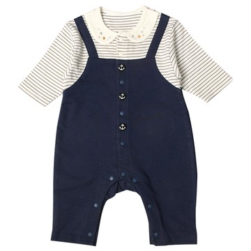 akachan honpo - 長袖假兩件兔裝-深藍色