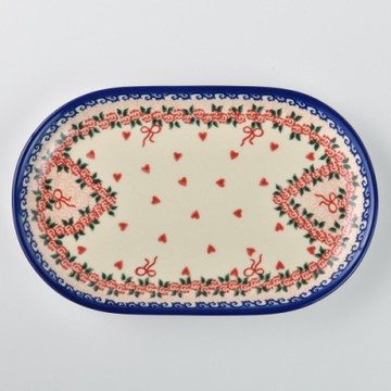 波蘭陶 六月新娘系列 橢圓盤 24cm 波蘭手工製