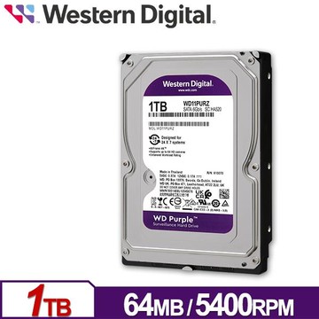 WD 紫標 1TB 3.5吋 SATA 監控系統硬碟 WD11PURZ