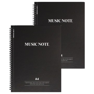 Mungu A4 可撕式虛線音樂筆記本  黑色  2本