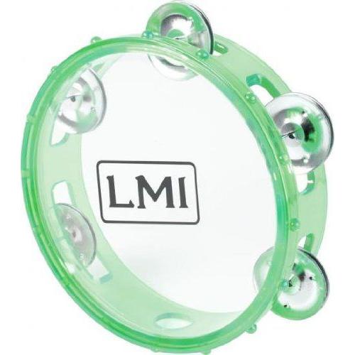 LMI Transparent Tambourine with Head Green 15CM