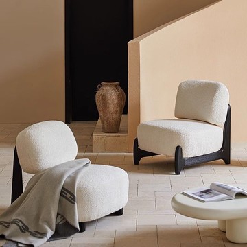 【台灣公司 可打統編】日式羊羔絨實木沙發 侘寂風小戶型陽臺單人白蠟木懶人白蠟木框架 可開發票 全館六折 工廠現貨直銷 新品特價 c9112