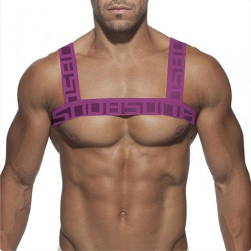 0850肌肉男胸帶健身運動彈力錦綸肩帶性感個性時尚字母塑身松緊帶