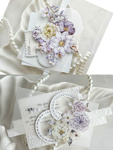 集花庭 - PET和紙膠帶復古花卉DIY手帳日誌古典畫風裝飾素材