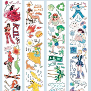 【膠帶】玫瑰故事 PET 和紙膠帶 7.5米卷 (kiss-cut)