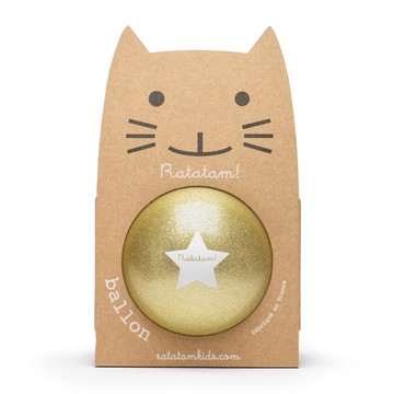 法國製 Ratatam 閃亮星星皮球 Glitter Balloon – Gold - 22公分
