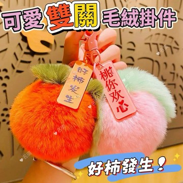 《台灣現貨 開發票 免運》前程似錦好寓意毛絨掛件 畢業祝福禮物 好運書包掛件 可愛毛絨鑰匙圈 好柿發生 情侶閨蜜掛件