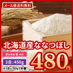 ポイント消化 お米 北海道産 ななつぼし 450g 3合 お試し 米 送料無料 令和5年産 食べきり ※ゆうパケット配送・日時指定・代引不可