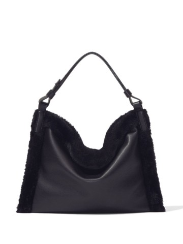 Proenza Schouler White Label - Minetta faux shearling-trim shoulder bag - women - Leather - One Size - Black