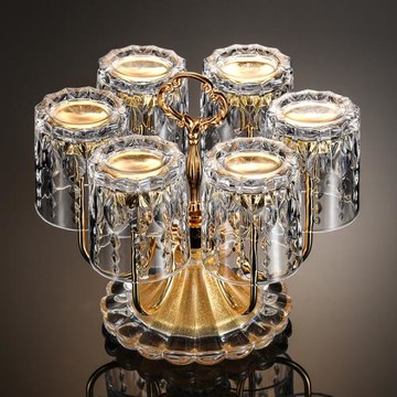 德國輕奢水杯洋酒旋轉杯架置物架水晶玻璃杯子套裝倒掛威士忌杯架