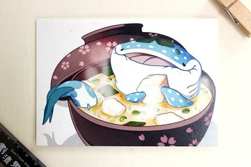 豆腐鯊點點 spot whale shark 明信片 豆腐鯊味增湯
