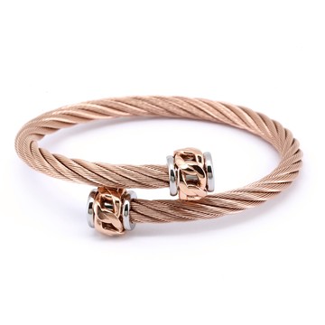CHARRIOL 夏利豪 CELTIC 玫瑰金 經典鋼索手環(04-209-1281-0)