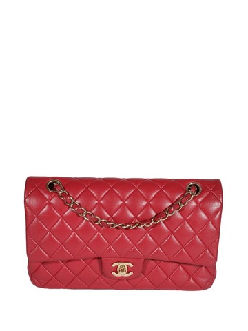 CHANEL Pre-Owned - medium Double Flap shoulder bag - men - Lamb Skin - One Size - Red