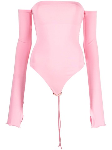 THE ANDAMANE - off-shoulder long-sleeve top - women - Viscose/Elastane - S - Pink