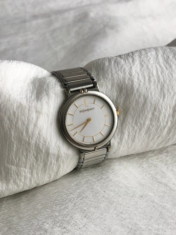 【日本直送 名牌中古包】Yves Saint Laurent 腕錶 銀色 YSL 不鏽鋼 石英 4620-E62275 h6ftf2