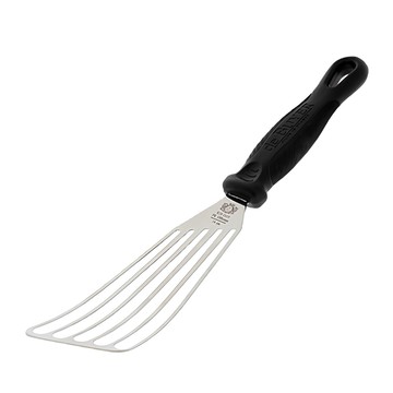 de Buyer 畢耶 FKO碳纖握柄系列 不鏽鋼彈性簍空鏟 31cm  黑色  1支