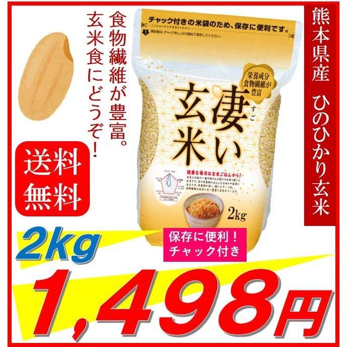 新米　米　お米　２ｋｇ　熊本県産　凄い玄米　ひのひかり　令和５年産　送料無料