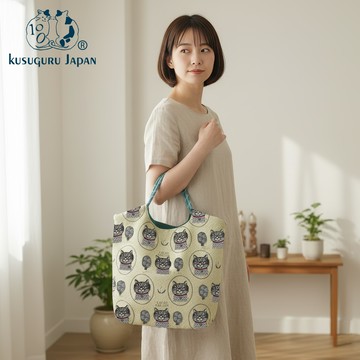 【日本Kusuguru】貓咪手提袋 蜜豆公主黃