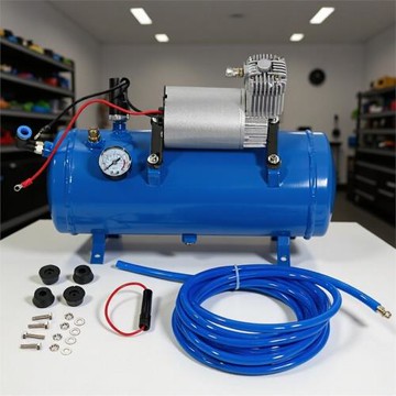 氣泵改裝氣喇叭汽車車載12v充氣機火車船多用途帶罐充氣泵空壓機