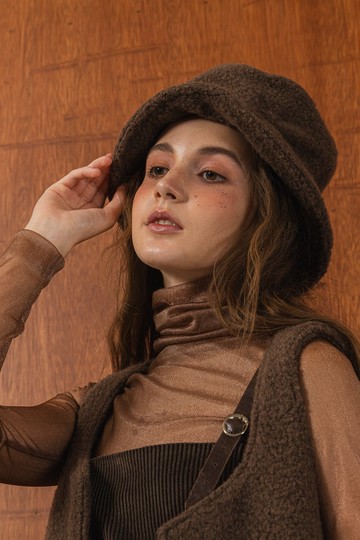 handmade cashmere hat 手作羊絨鐘形帽 brown 可可棕