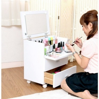 化粧台 ドレッサー 鏡台 白 コンパクト ミニ ロー キャスター 姫系 姫 おしゃれ 移動式 安い メイクボックス 通販 Lineポイント最大get Lineショッピング