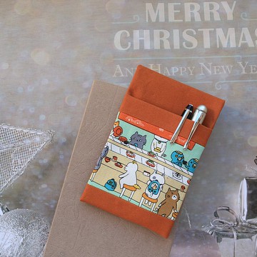 【貓咪迴轉壽司-橘】 口袋型筆袋 護理師筆袋 醫師筆袋 老師筆袋