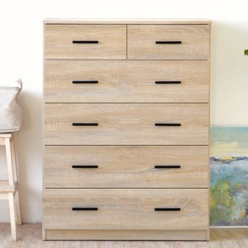 HOPMA家具 美背多功能六抽斗櫃 台灣製造 床頭櫃 抽屜櫃 衣物收納櫃 梳妝台邊櫃-寬79.6 x 深40.3 x 高105.8 cm；抽屜內深34.2cm