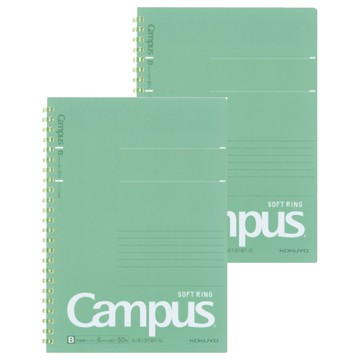 KOKUYO Campus 軟線圈筆記點線 可折疊輕便 書寫整齊美觀  綠色  2本