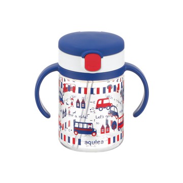 日本 Richell 利其爾 - 貝克街水杯-車子街道圖案-藍-200ml