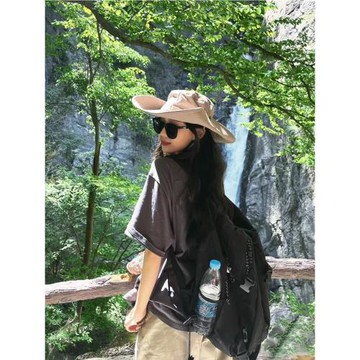 徒步帽子西部牛仔帽女漁夫帽夏露營防曬太陽帽戶外爬山登山帽日系