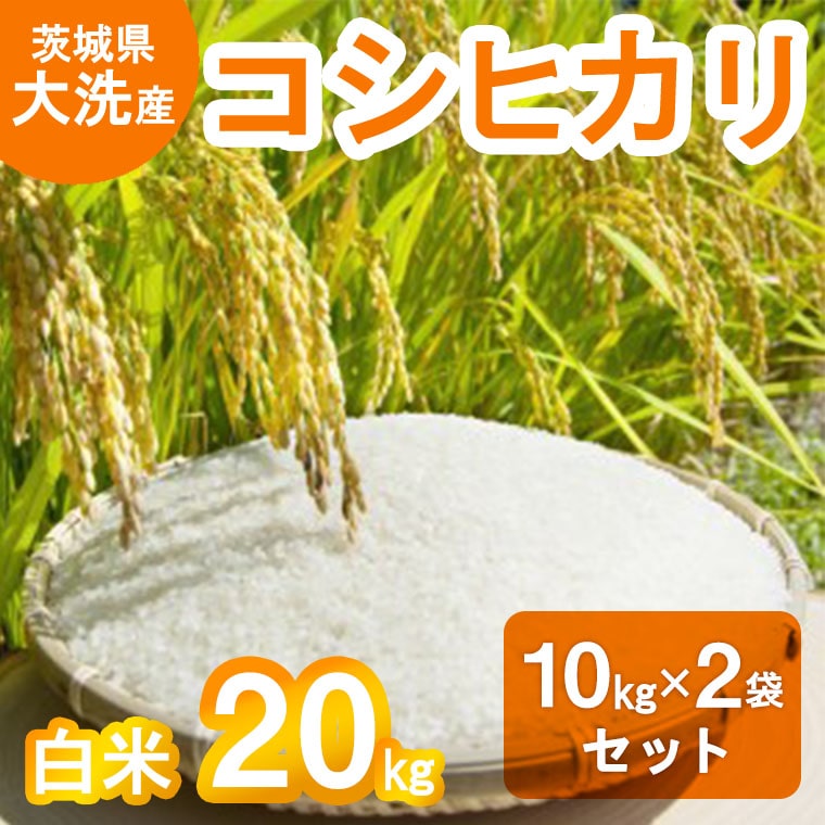 令和5年産 大洗産 コシヒカリ 白米 20kg (10kg×2袋） お米 茨城 精米 こめ 米