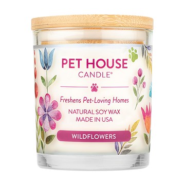 PET HOUSE 天然大豆蠟寵物香氛蠟燭-野花香味 美國製造  255g  1罐