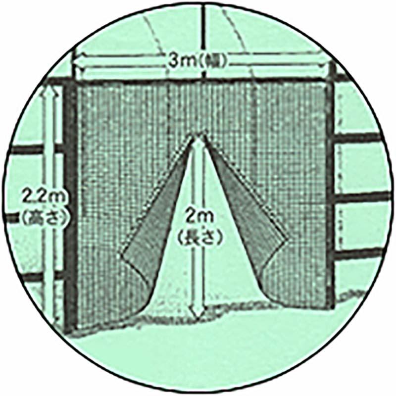 シングルファスナータイプ 防虫つまネット EX-2000 目合1mm 幅3000mm 高さ2500mm ビニールハウス入口用ネット カ施DPZZ