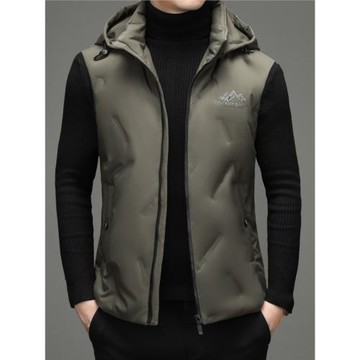 羽絨服馬甲男秋冬季可脫卸連帽輕薄款保暖背心男裝馬夾白鴨絨外套