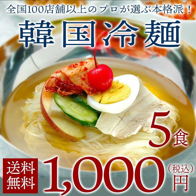 冷麺 韓国冷麺5食セット 同梱不可・配達日時指定不可・代引き不可 1000円ポッキリ ポイント消化 メール便 送料無料