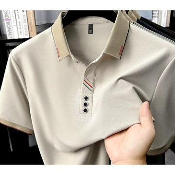 🔥【新品上新】夏季男士商務休閒翻領短袖Polo衫男款短袖T恤上衣透氣舒適日常百搭短袖男士T恤撞色短袖POLO衫男士上衣