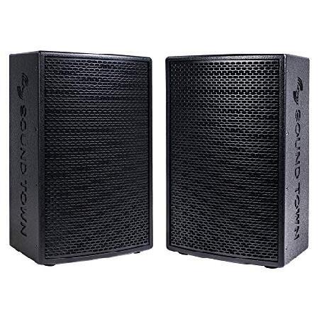 Sound Town 2-Pack 12” 700W Powered DJ PA Speaker with Bluetooth, Titanium Compression Driver and 3-Channel Mixer for Mobile DJ, Live Sound 並行輸入品
