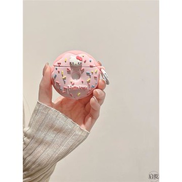 啟乾 粉色甜甜圈凱蒂貓Airpods4/3耳機保護殼套2pro二三代新款適用蘋果無線藍牙硅膠軟殼可愛哈嘍HelloKitty