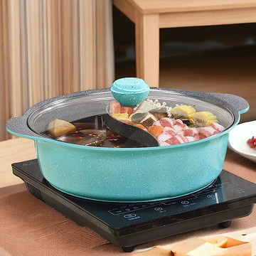 SHCJ生活采家 鑄造不沾雙味鴛鴦鍋 32cm IH爐可用