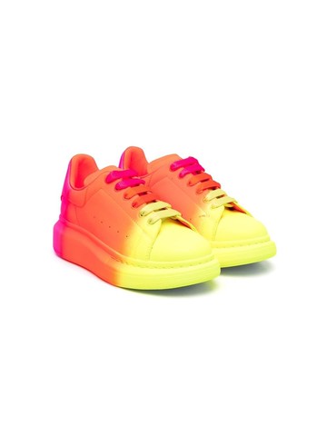 Alexander McQueen Kids - gradient-effect lace-up trainers - kids - Fabric/Rubber/Calf Leather/Calf Leather - 29 - Yellow