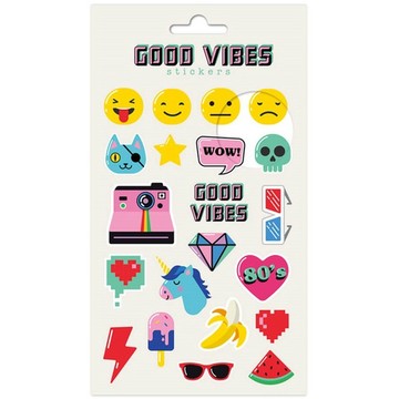 GOOD VIBES 好心情 8bit 復古可愛貼紙組