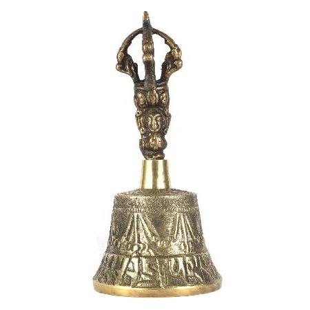 ASHIRWAD Tibetan Hand Bell 4, ＆ inches for Meditation ＆ Prayer Dorje Vajra (4 inches)