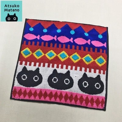 ハンカチタオル（マタノアツコ）　MEMEツアー　705-169 33-00　約25×25cm　レッド