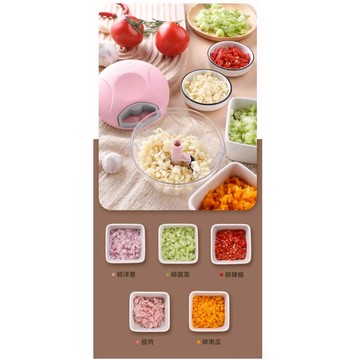 馬卡龍色彩強力三刀頭手動調理機