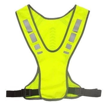 【威力鯨車神】流線型輕量透氣安全反光背心(騎行夜跑 夜間活動 指揮交通 導護背心)黃綠色