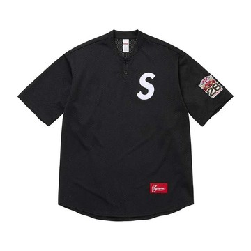 Supreme Shop S Logo Baseball Henley 棒球亨利衫 網眼短袖 黑色 SS26KN82-BY [台灣現貨]